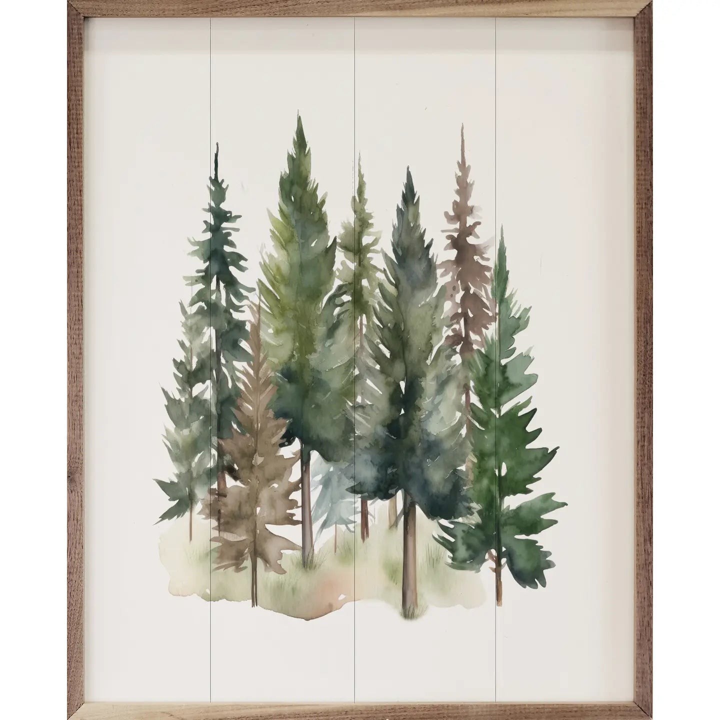 Watercolor Pines Wood Art