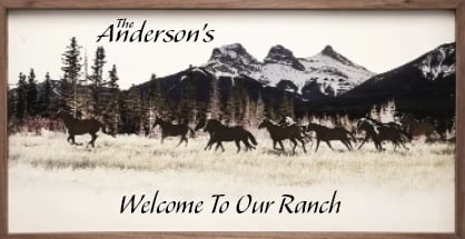 Running Horses Wood Art