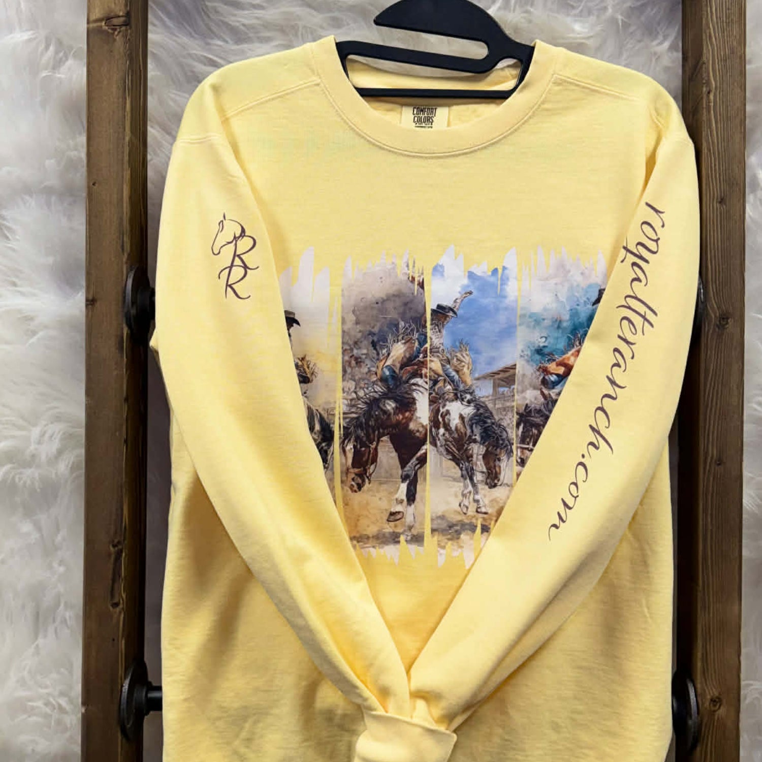 Brush Stroke Broncs Crew Neck Sweatshirt