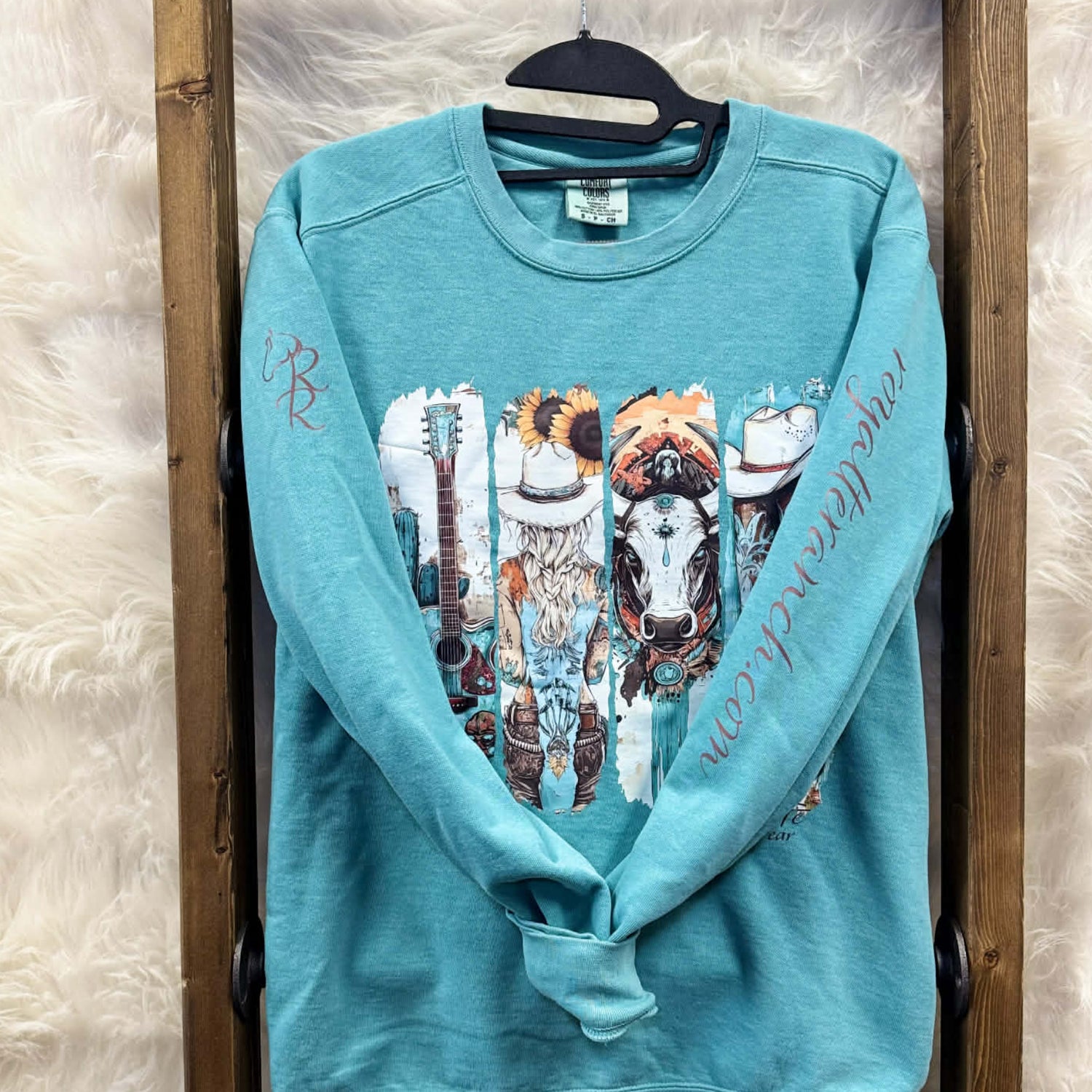 Brush Stroke Country Crew Neck Sweatshirt