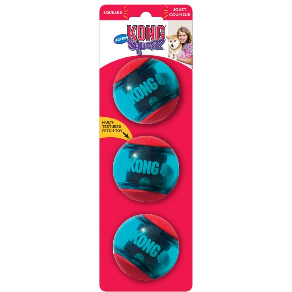 Kong® Squeezz Action Ball Dog Chew Toy Red Medium