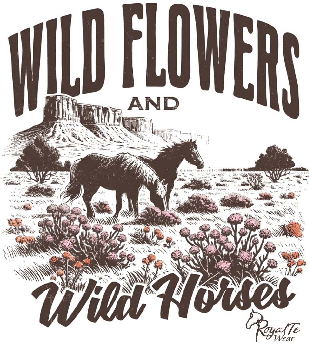 Short Sleeve Tee - Wild Flowers & Wild Horses