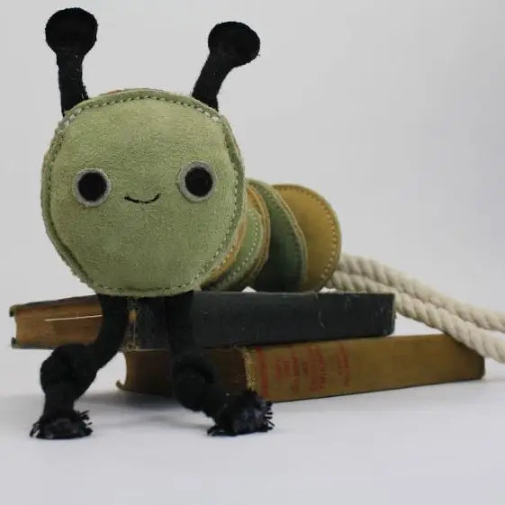 Leather Caterpillar Dog Toy