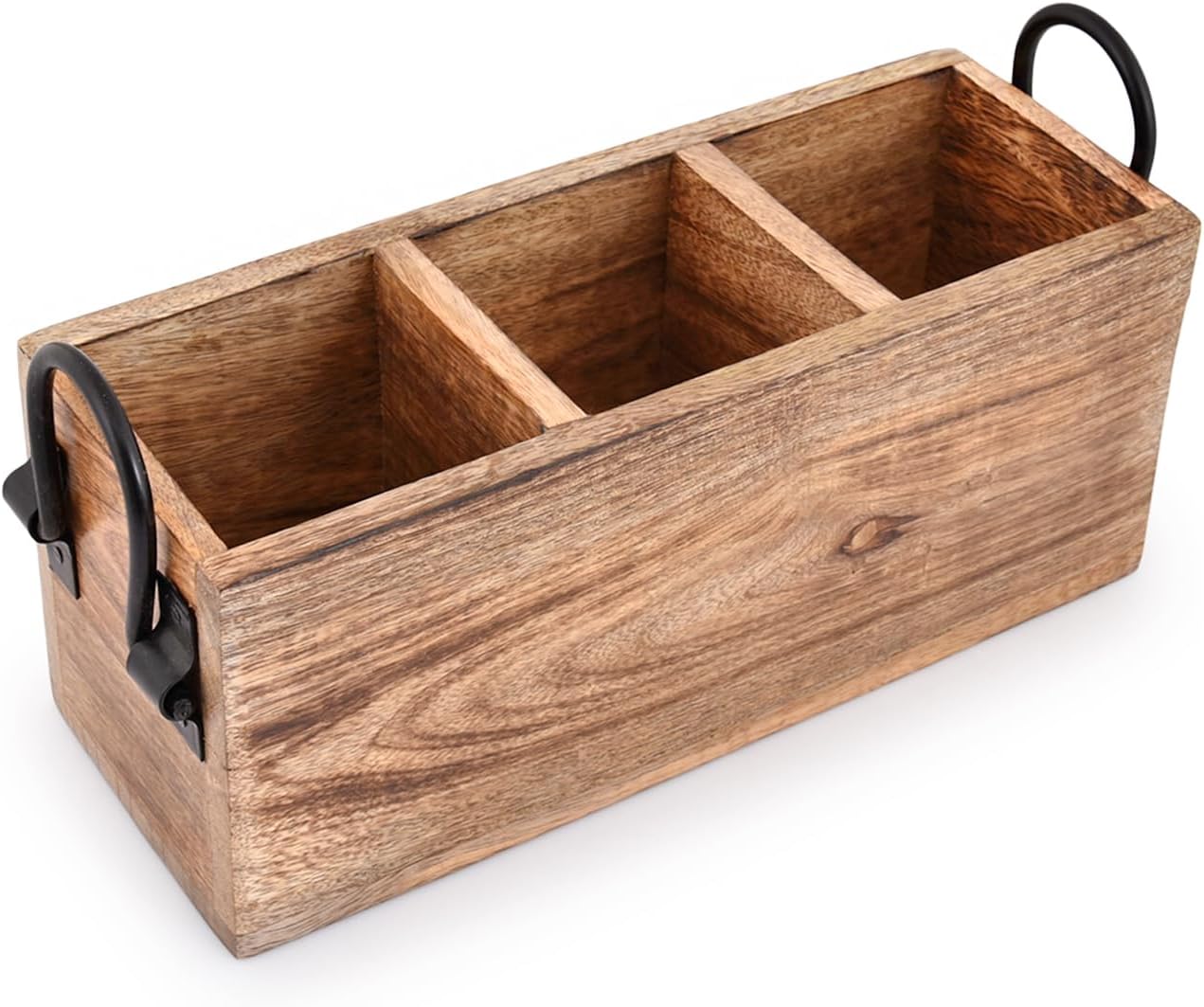 Wood Cutlery Holder Caddy