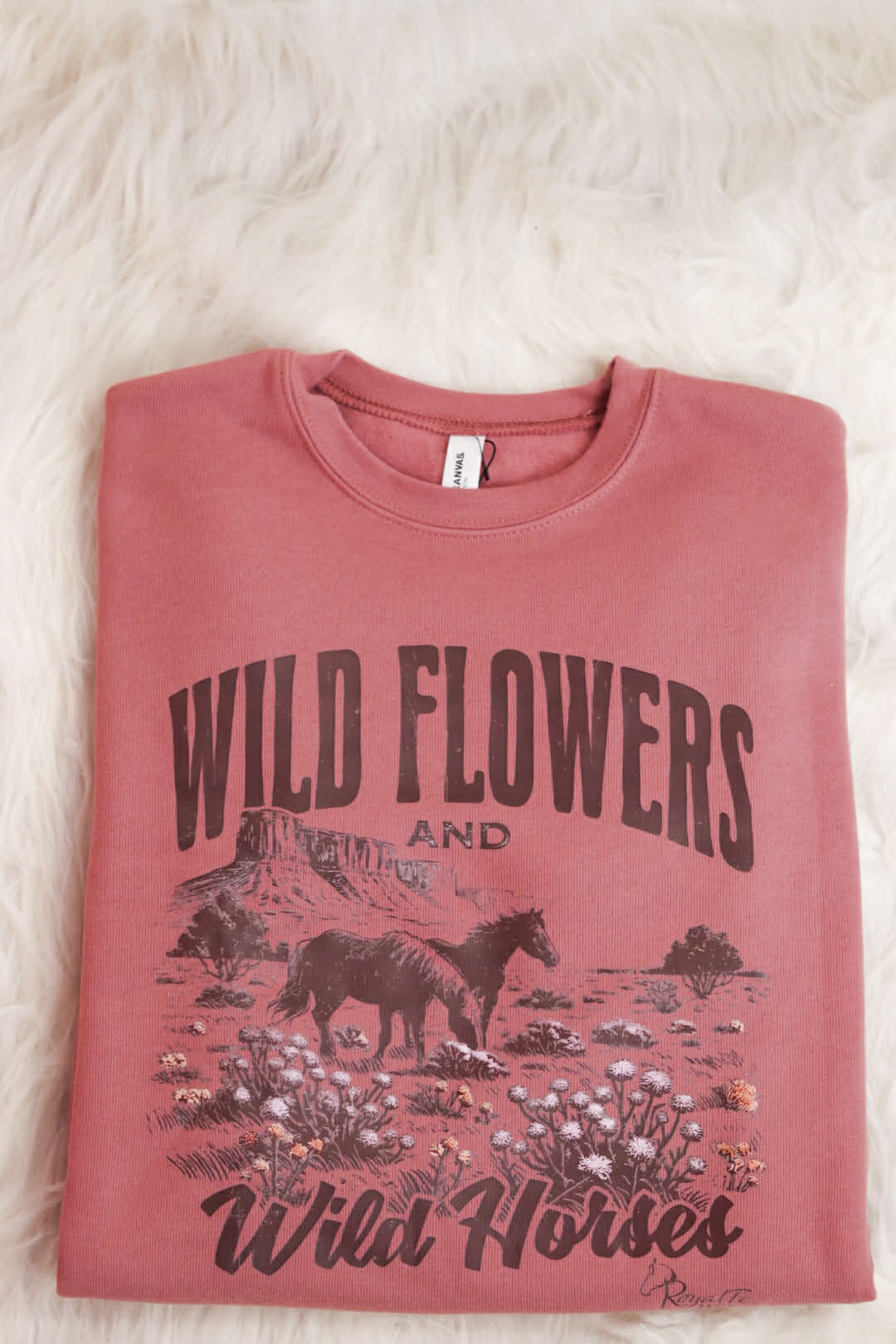 Wild Flowers & Wild Horses Crew Neck Sweatshirt