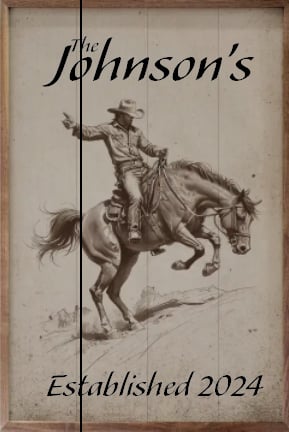 Bronc Riding Cowboy Wood Art