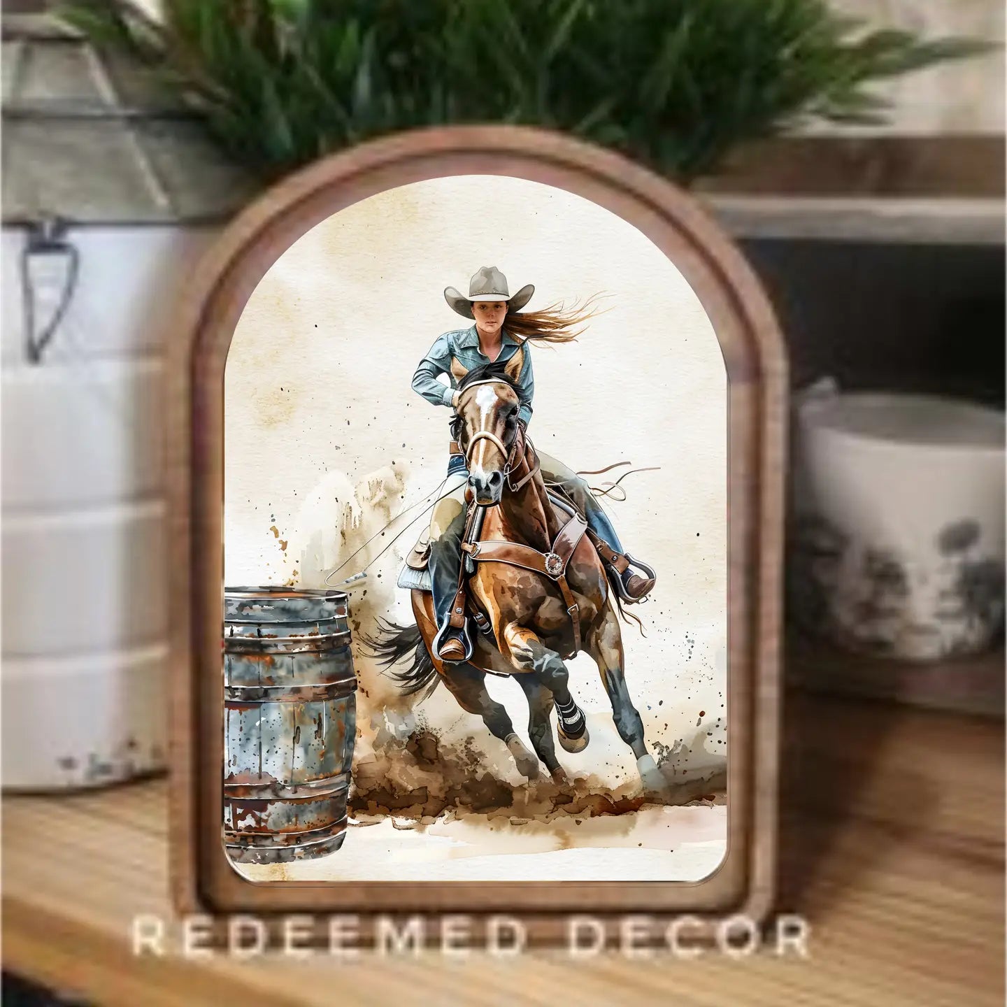 Barrel Racer Framed Art
