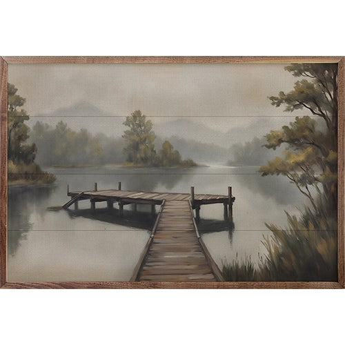 Dock By The Lake Wood Art