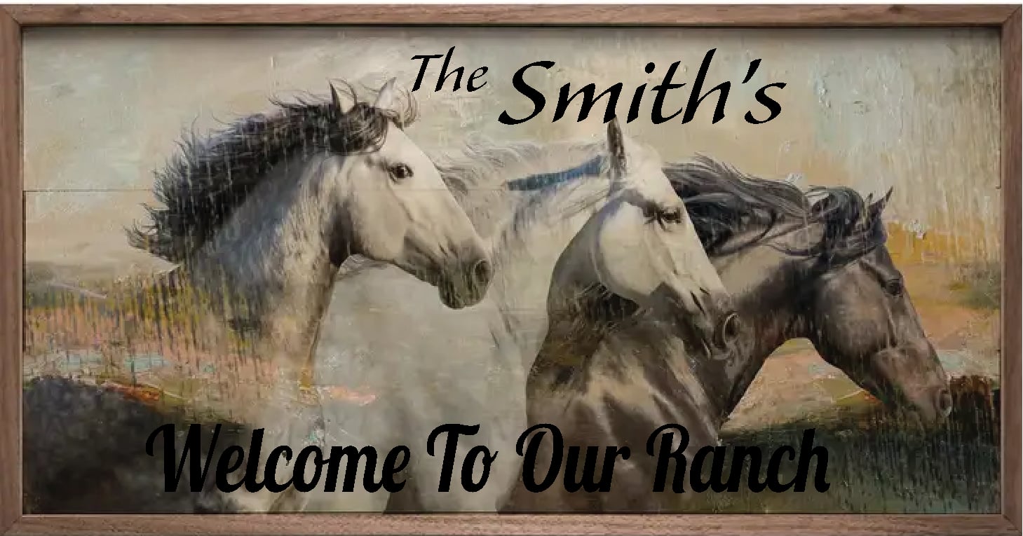 Freedom Horses Wood Art