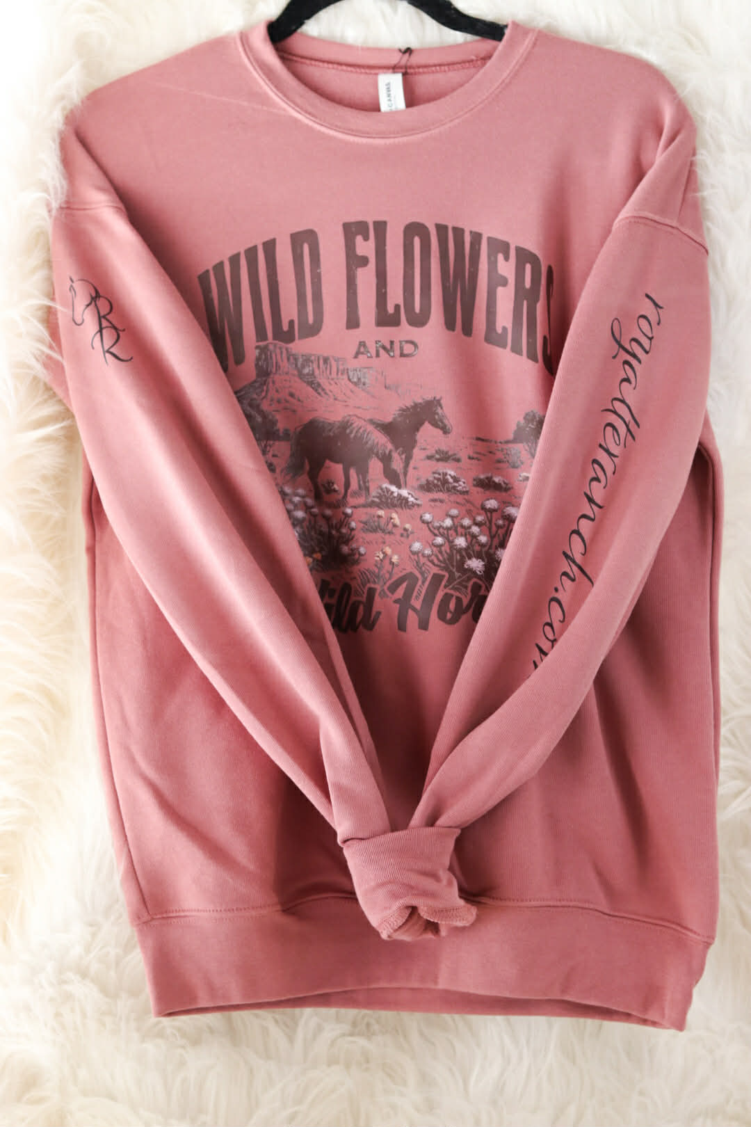 Wild Flowers & Wild Horses Crew Neck Sweatshirt