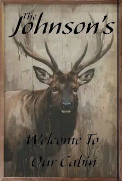 Rustic Elk Portrait Wood Art
