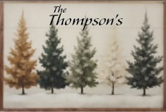 Colored Pine Trees Wood Art