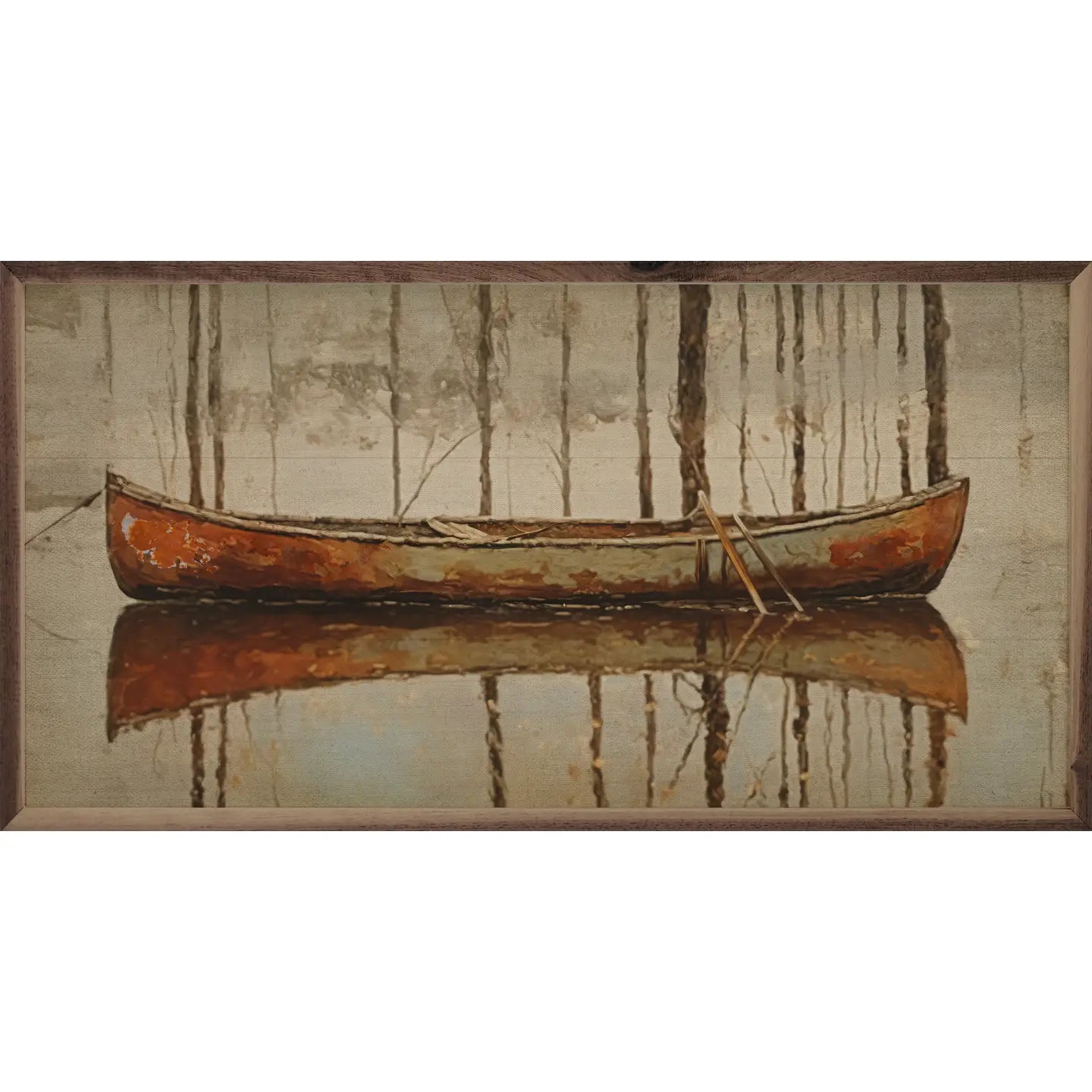 Canoe On The Water Wood Art