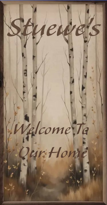 Birch Trees Autumn Scene Wood Art