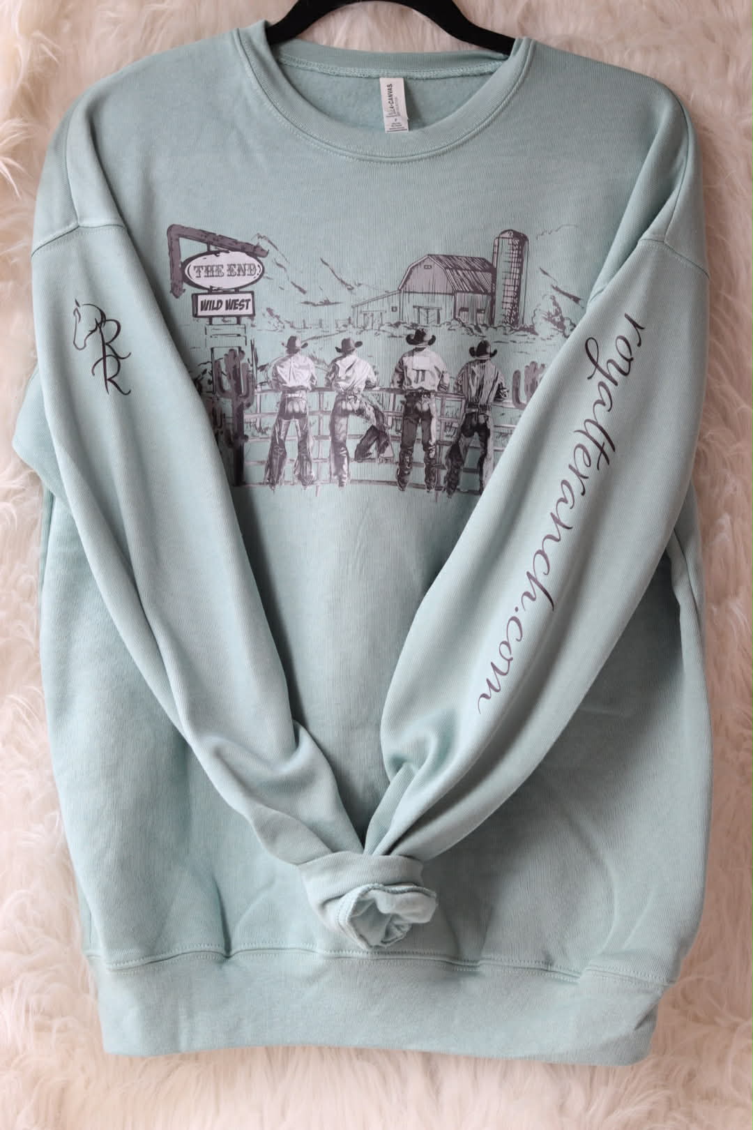 Cowboys On Fence Crew Neck Sweatshirt